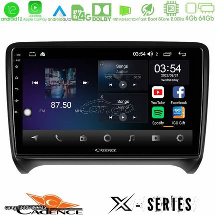 Cadence X Series Audi TT B7 8core Android12 4+64GB Navigation Multimedia Tablet 9″