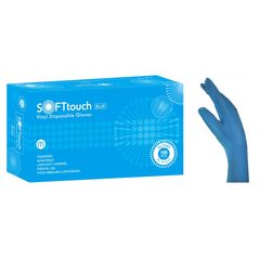 Γάντια βινυλίου μπλέ με πούδρα Soft touch 100τεμ 110.064