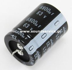 ΠΥΚΝΩΤΗΣ ΗΛΕΚΤΡΟΛΥΤΙΚΟΣ 6800uF 63V 85C D30x40mm ΠΛΑΚΕΤΑΣ NICHICON