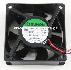 ΑΝΕΜΙΣΤΗΡΑΣ 12V DC 70x70x25mm 2-C 0.37A 4.4W 83m3/h 45dBA ΡΟΥΛΕΜΑΝ SUNON