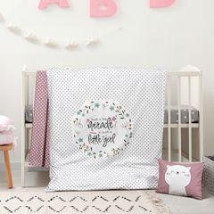 Σετ σεντόνια βρεφικά Cute Art 5191 διαστάσεων 120x160cm σε χρώμα ροζ