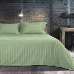 Σετ σεντόνια υπέρδιπλα με λάστιχο Art 1530 Stripe διαστάσεων 240x270cm σε βεραμάν χρώμα
