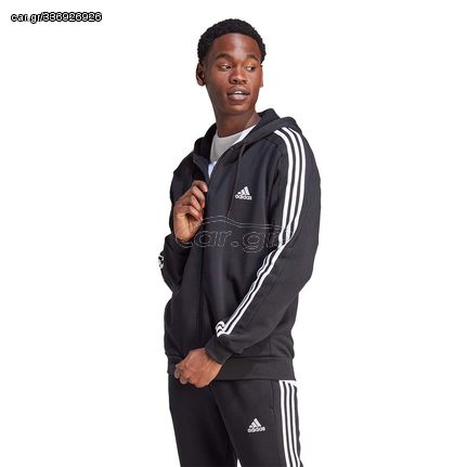 adidas Sportswear Men's 3Stripes Fleece Full-Zip Hoodie Μαύρο IB4029 (adidas Sportswear)
