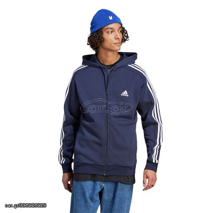 adidas Sportswear Men's 3Stripes Fleece Full-Zip Hoodie Μπλε Σκούρο IJ6478 (adidas Sportswear)