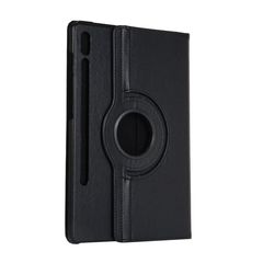 Περιστρεφόμενη Δερμάτινη Θήκη Βιβλίο με Βάση Στήριξης για Samsung Galaxy Tab S7 SM-T870/T875 / Tab S8 - Μαύρο
