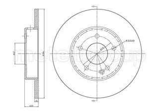 ΔΙΣΚΟΠΛΑΚΕΣ ΕΜΠΡΟΣ.284Χ12 (5T) (COATED) - 23-0313C