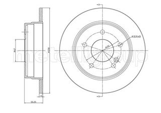 ΔΙΣΚΟΠΛΑΚΕΣ ΟΠΙΣΘΙΕΣ 258Χ9 (5Τ) (COATED) - 23-0315C