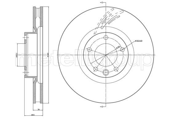 ΔΙΣΚΟΠΛΑΚΕΣ ΕΜΠΡΟΣ.LH 360Χ36 ΑΕΡ.(5T) (COATED) - 23-1086C