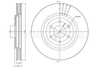 ΔΙΣΚΟΠΛΑΚΕΣ ΕΜΠΡΟΣ.320Χ28 ΑΕΡ.(6T) (COATED) - 23-1350C