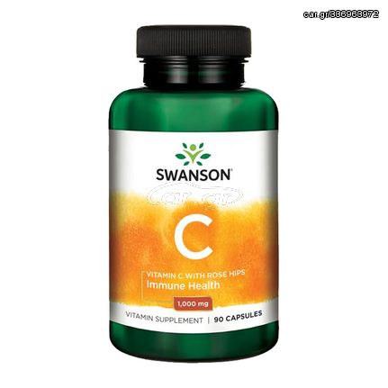 SWANSON VITAMIN C WITH ROSE HIPS EXTRACT 1000MG 90 CAPS