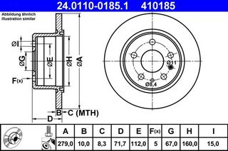 ΔΙΣΚΟΠΛΑΚΕΣ ΟΠΙΣΘΙΕΣ 279Χ10 (5T) - 24.0110-0185.1