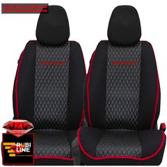 FORD FIESTA ΠΛΑΤΟΚΑΘΙΣΜΑΤΑ ΤΕΧΝΟΔΕΡΜΑ RUBI PLUS ΜΑΥΡΟ - ΜΑΥΡΗ ΚΛΩΣΤΗ - ΚΟΚΚΙΝΟ ΠΕΡΙΓΡΑΜΜΑ ΜΕ ΚΟΚΚΙΝΟ ΚΕΝΤΗΜΑ FIESTA ΣΕΤ 2ΤΜΧ