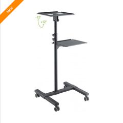 Techly ICA-TB TPM-10 Universal Adjustable Trolley for Notebook Projector with Shelf Black - Techly