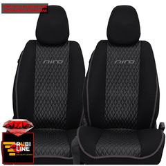 KIA E-NIRO ΠΛΑΤΟΚΑΘΙΣΜΑΤΑ ΤΕΧΝΟΔΕΡΜΑ RUBI PLUS ΜΑΥΡΟ - ΜΑΥΡΗ ΚΛΩΣΤΗ - ΓΚΡΙ ΠΕΡΙΓΡΑΜΜΑ ΜΕ ΓΚΡΙ ΚΕΝΤΗΜΑ E-NIRO ΣΕΤ 2ΤΜΧ