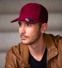 Atlantis 898 Rapper Suede Πεντάφυλλο καπέλο τζόκεϊ 100% Πολυέστερ BURGUNDY