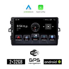 TOYOTA AURIS (2007-2012) Android οθόνη αυτοκίνητου 2+32GB με GPS WI-FI (ηχοσύστημα αφής 9" ιντσών Apple CarPlay Android Auto 2GB Car Play Youtube Playstore MP3 USB Radio Bluetooth Mirrorlink εργο