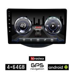 KIROSIWA 4+64GB PEUGEOT 108 (μετά το 2014) Android οθόνη αυτοκίνητου 4GB με GPS WI-FI (ηχοσύστημα αφής 9" ιντσών Youtube Playstore MP3 USB Radio Bluetooth Mirrorlink DSP 4x60W Apple Carplay Android Au