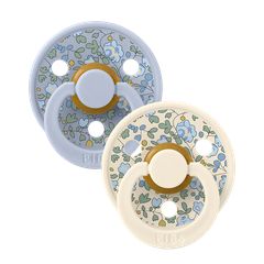 BIBS x Liberty Πιπίλες Colour Round Καουτσούκ 2τμχ Eloise / Dusty Blue Mix No1