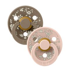 BIBS x Liberty Πιπίλες Colour Round Καουτσούκ 2τμχ Capel Blush Mix No2
