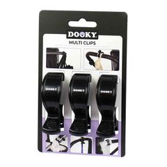 Πολυχρηστικά Κλιπς Καροτσιού 3τμχ Μαύρο Dooky