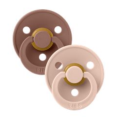 BIBS Πιπίλες Colour Round Καουτσούκ 2τμχ Woodchuck / Blush No1