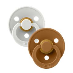 BIBS Πιπίλες Colour Round Καουτσούκ 2τμχ Haze / Caramel No1