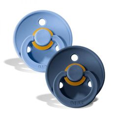 BIBS Πιπίλες Colour Round Καουτσούκ 2τμχ Sky Blue / Steel Blue No1
