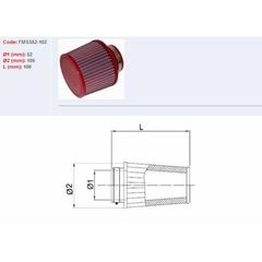 Bmc Air Filter Tapered Ø52Mm - Ss52-102