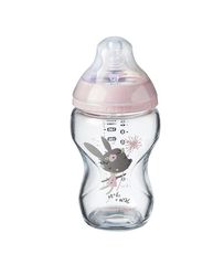 Μπιμπερό Γυάλινο Ροζ Closer To Nature 250ml Με Θηλή Σιλικόνης 0m+Tommee Tippee