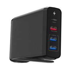 Φορτιστής GaN Charger - Adapter 75W1C3A 4-Port Travel Charger με 3 Θύρες USB-A και 1 Θύρα USB-C 75W Power Delivery for Smartphones Game Consoles Tablets Cameras Laptops Μαύρο ( Κωδ.60285 )