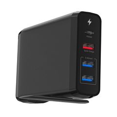 Φορτιστής GaN Charger - Adapter 75W1C3A 4-Port Travel Charger με 3 Θύρες USB-A και 1 Θύρα USB-C 75W Power Delivery for Dell XPS 13 XPS 15 Μαύρο ( Κωδ.60285 )