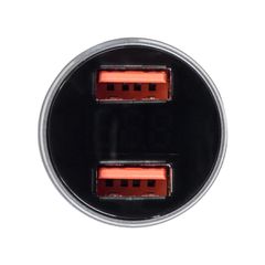 GloboStar® 85435 φορτιστής αναπτήρα αυτοκινήτου γρήγορης φόρτισης PD 36W 6A με 2 θύρες USB ασημί νίκελ-thumb-2