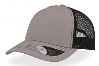 Atlantis 899 Rapper Canvas καπέλο Πεντάφυλλο τζόκεϊ με δίχτυ 100% Βαμβακερός Καμβάς 260g GREY / BLACK