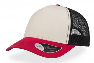 Atlantis 899 Rapper Canvas καπέλο Πεντάφυλλο τζόκεϊ με δίχτυ 100% Βαμβακερός Καμβάς 260g WHITE/BLACK/BURGUNDY
