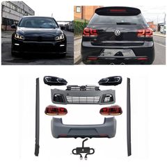 Full Body Kit  VW Golf VI 6 MK6 (2008-2013) R20 Design with Headlights LED and Taillights Dynamic Turning Light + Complete Exhaust System