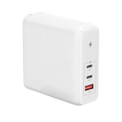 Φορτιστής GaN Charger - Adapter 100W2C1A 2C1A 3 Port Wall Fast Charger με 1 Θύρα USB-A και 2 Θύρες USB-C 100W Power Delivery for Apple MacBook Air iPad Pro iPhone Λευκός ( Κωδ.60286 )