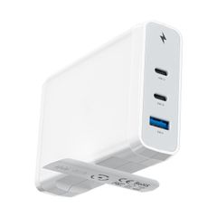 Φορτιστής GaN Charger - Adapter 2C1A 3 Port Fast Charger με 1 Θύρα USB-A και 2 Θύρες USB-C 140 W Power Delivery for Laptops Phones Tablet and More Λευκός ( Κωδ.60287 )