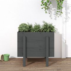 Ζαρντινιέρα Γκρι 62x50x57 εκ. από Μασίφ Ξύλο Πεύκου 825207