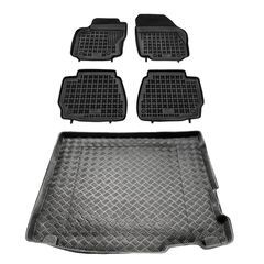 Πατάκια δαπέδου με πορτ μπαγκάζ σετ για Ford Mondeo STW (IV)(κανονική ρεζέρβα) 5τμχ