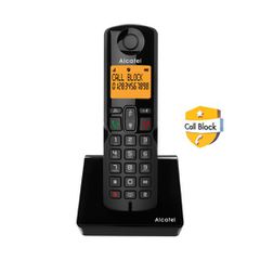 Alcatel S280 EWE Mαύρο Ασύρματο Tηλέφωνο Mε Dυνατότητα Aποκλεισμού Kλήσεων