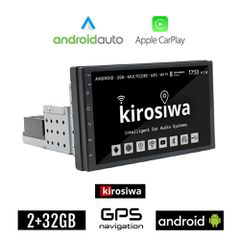 Kirosiwa 1-DIN Android 2+32GB οθόνη αφής 7" ιντσών GPS Bluetooth WI-FI USB (Youtube Hotspot Mirrorlink 1DIN 7" ίντσες MP3 MP5 ηχοσύστημα αυτοκινήτου Android Auto Apple Carplay 4x60W Ελληνικό navigatio