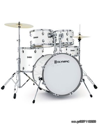 PREMIER Olympic 20" Fusion Premium White Ακουστικό Drum Set με Πιατίνια