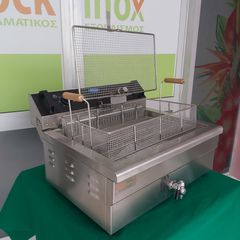 ΠΑΤΕΝΤΑ STOCKINOX - Επαγγελματική φριτέζα με inox σίτα, ηλεκτρική τριφασική, MAXIMA CMST23-MAXFR, 20 λίτρα, ιδανική για λουκουμάδες. Ποιότητα & Τιμή Stockinox