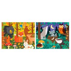 Παζλ 2 όψεων ζώα του δάσους, 49 κομμάτια - Petit Collage