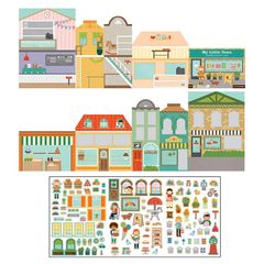 Αναδιπλούμενο βιβλίο με 100+ αυτοκόλλητα, Η πόλη μου - Petit Collage