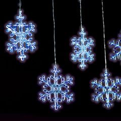 SNOWFLAKE ICICLE 120 LED βροχή 2W σε ψυχρό χρώμα φωτός IP44 με μήκος 3m & διάφανο καλω΄διο
