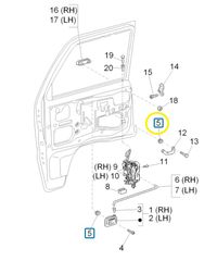 Κλιπς Εσωτερικής Χειρολαβής Πόρτας Piaggio Porter D120 E5 - 2010-2015 ZAPS90CK ZAPS90PK D9004189019