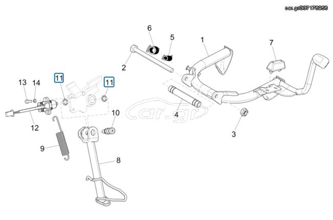 O-ring Πλαινού Στάντ Piaggio Liberty 125 iGet 4T 3V ie ABS 2015-2020  RP8M89130 1C001589