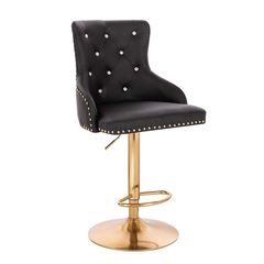 Luxury Bar stool Crystal Black Gold-5450133