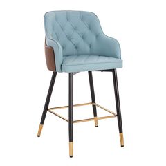 Luxury Bar stool Nappa Light Blue-5450117